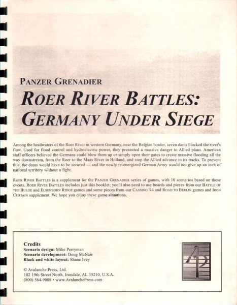 Panzer Grenadier: Roer River Battles