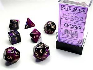 Chessex Gemini Black Purple w/ Gold 7 W4-20