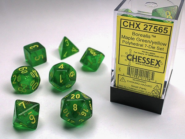 Chessex Borealis Maple Green w/ Yellow - 7 w 4-20