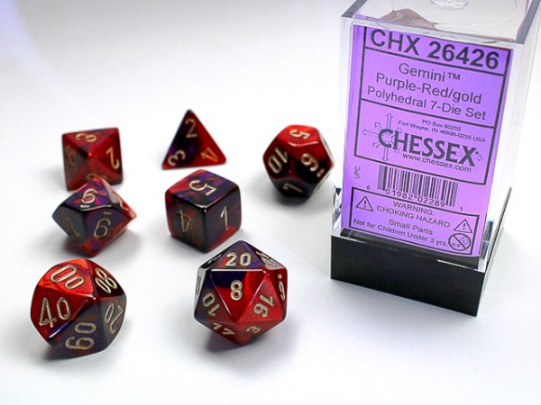 Chessex Gemini Purple Red w/ Gold - 7 w4-20