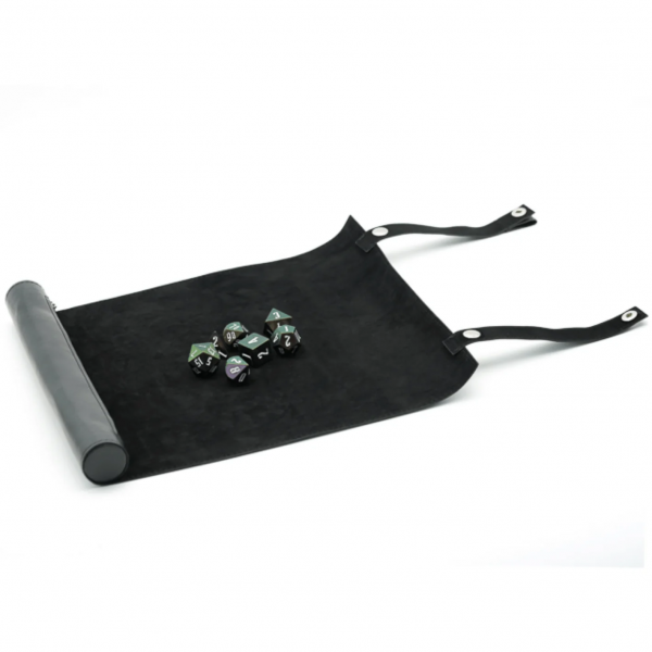 Roll Up Leatherette Dice Mat: Black