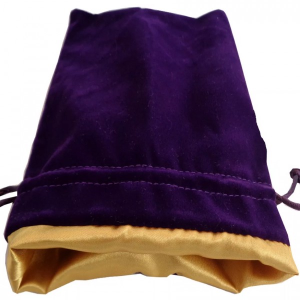 Dice Bag: Purple Velvet with Gold Satin Lining (large)