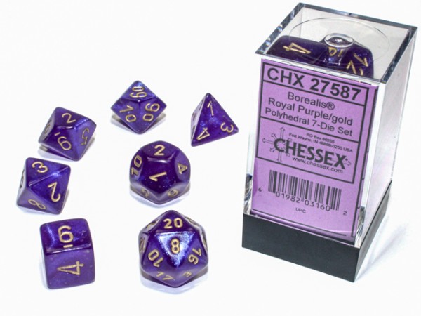 Chessex Borealis Royal Purple w/ Gold Luminary 7 w4-20