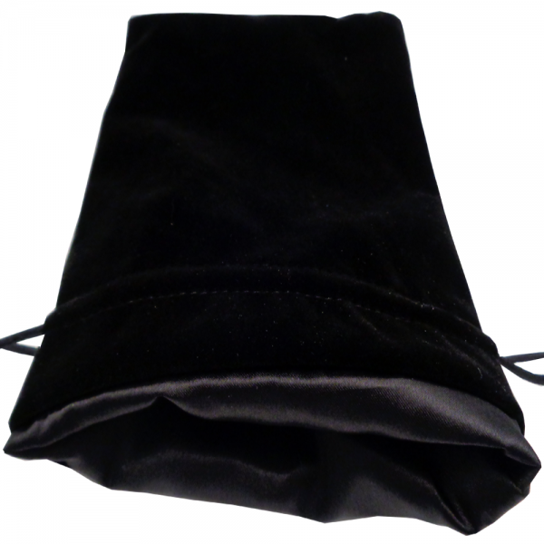 Dice Bag: Black Velvet with Black Satin Lining (large)