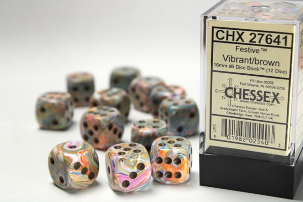 Chessex Festive Vibrant/brown - 12 w6 16mm