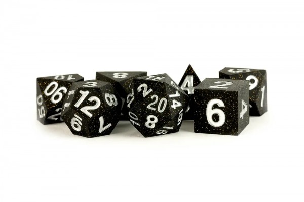 Sharp Edge Silicone Rubber Dice Set: Gold Scatter