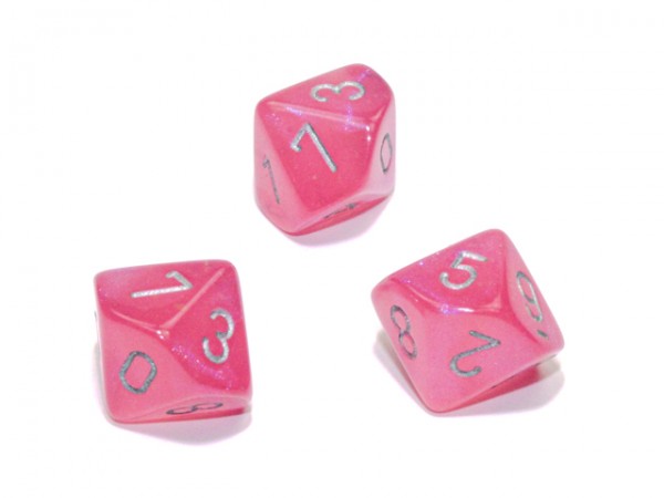 Chessex Borealis Pink w/ Silver Luminary - 10 w10