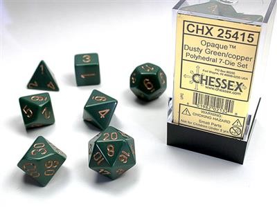 Chessex Opaque Dusty Green w/ Copper 7 w4-w20