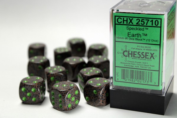 Chessex Speckled Earth - 12 w6 (16mm)