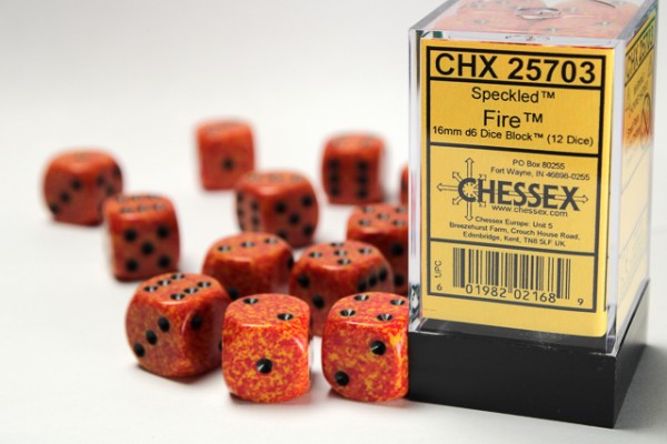 Chessex Speckled Fire - 12 w6 (16mm)